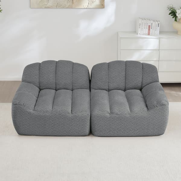 HOMAIRE 2-sits modulsoffa utan ram, skalformad med djupa sittdynor, grå Grå 210 x 104 x 79 cm
