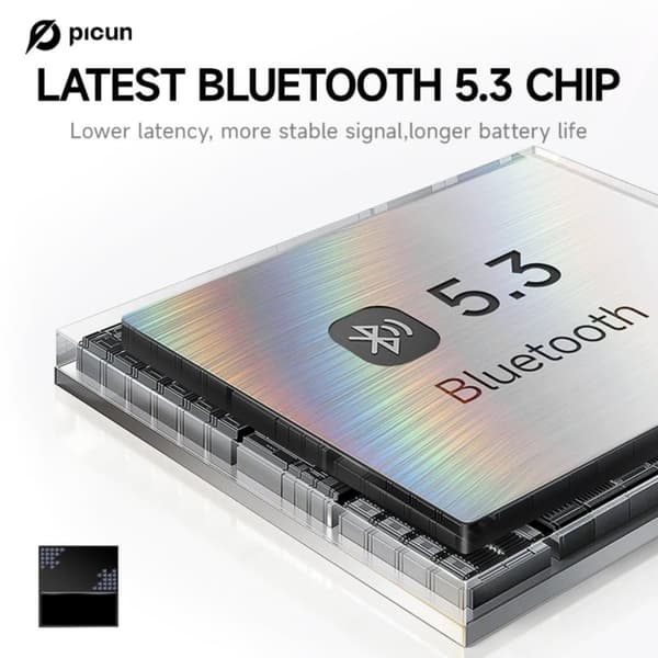 Picun B8 Svart Headset Bluetooth-hörlurar svart