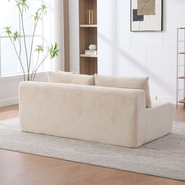 HOMAIRE modulsoffa i chenille med högelastiskt skum, elfenbensvit Ivory