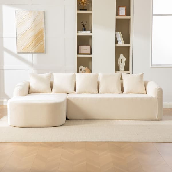 HOMAIRE modulsoffa i chenille med högelastiskt skum, beige Beige