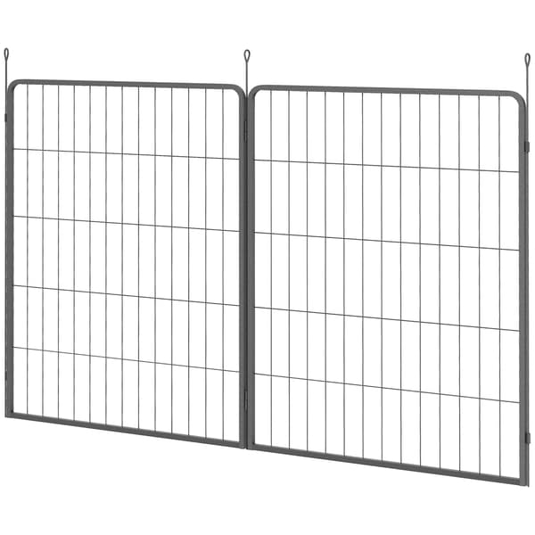 HOMAIRE 2-pack tilläggspaneler till valphage, grå stål, 80x1,5x100 cm Grå