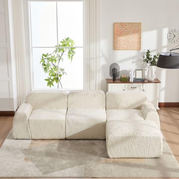 HOMAIRE modulsoffa i chenille med 30D skum, beige Beige