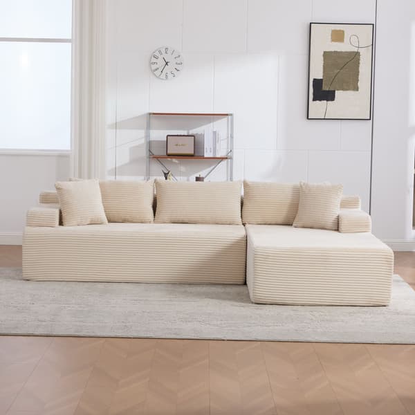 HOMAIRE modulsoffa i chenille med 30D högelastiskt skum, beige Beige