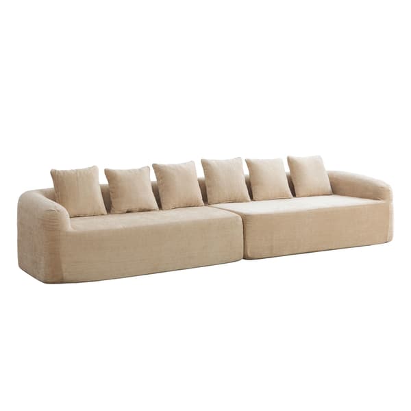 HOMAIRE modulsoffa i chenille med 30D högelastiskt skum, ljus khaki Light Khaki