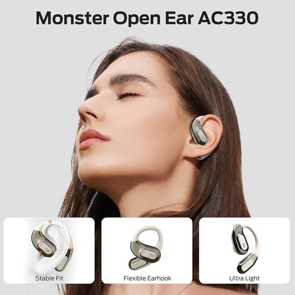 Monster Open Ear AC330 Bluetooth Headset Färg Guld vit
