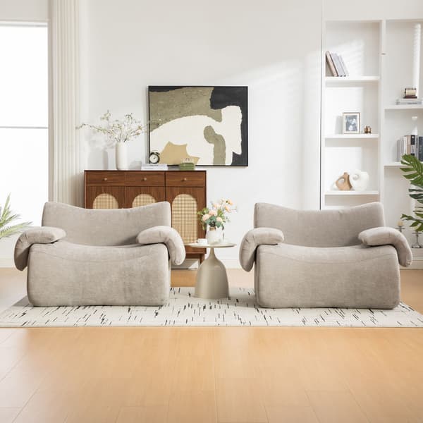 HOMAIRE modulsoffa i chenille med högelastiskt skum, grå Grå 120 x 92.5 x 73.5 cm