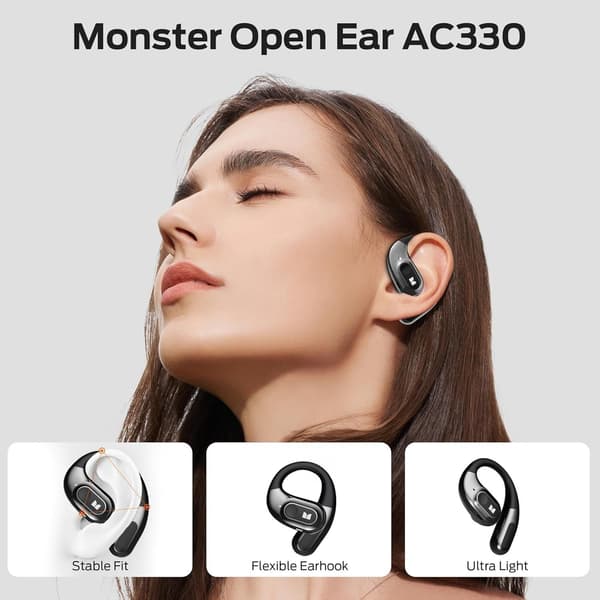Monster Open Ear AC330 Bluetooth Headset Svart svart