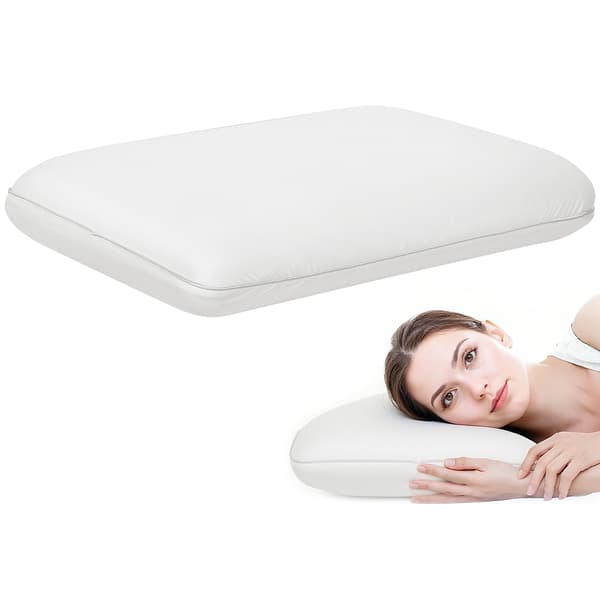 HOMAIRE Memory Skum Nackkudde med avtagbart överdrag, ergonomisk 60x40 cm, gräddvit Gräddvit