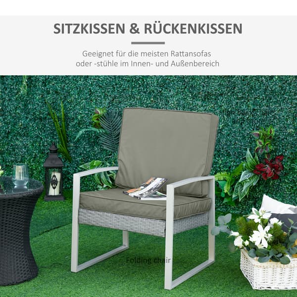 HOMAIRE 2-delat sittdyna set 56x52x7 cm mörkgrå polyester med tvättbart överdrag Mörkgrå