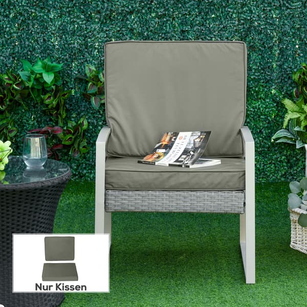 HOMAIRE 2-delat sittdyna set 56x52x7 cm mörkgrå polyester med tvättbart överdrag Mörkgrå