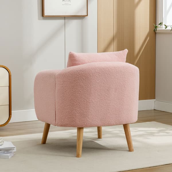 HOMAIRE Teddy-samtsfåtölj med extra tjock dyna, rosa Rosa 71 x 72 x 71 cm
