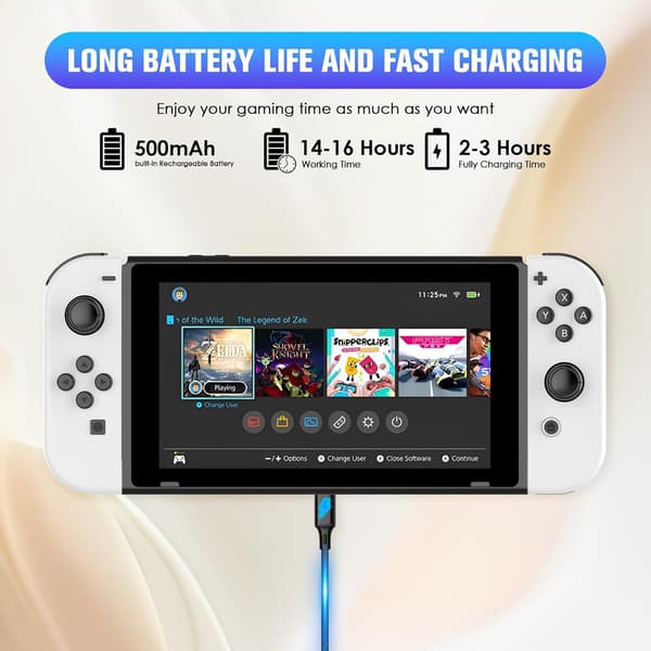 Handkontroll kompatibel med Nintendo Switch white vit