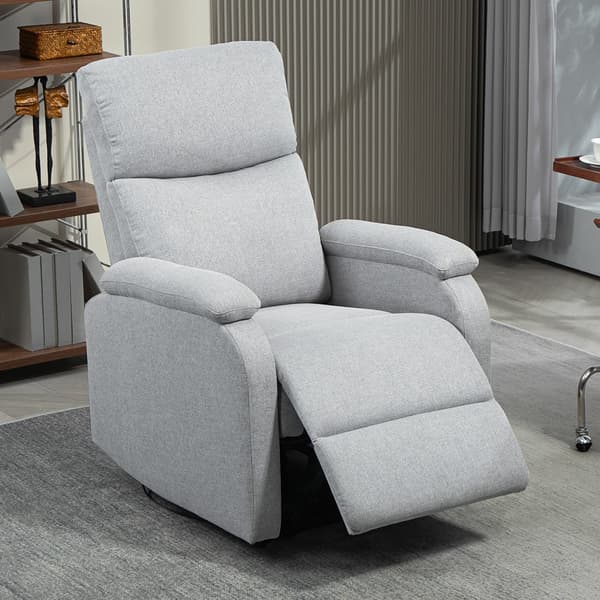 HOMAIRE Recliner-fåtölj med justerbar rygg och fotstöd, grå polyester Grå