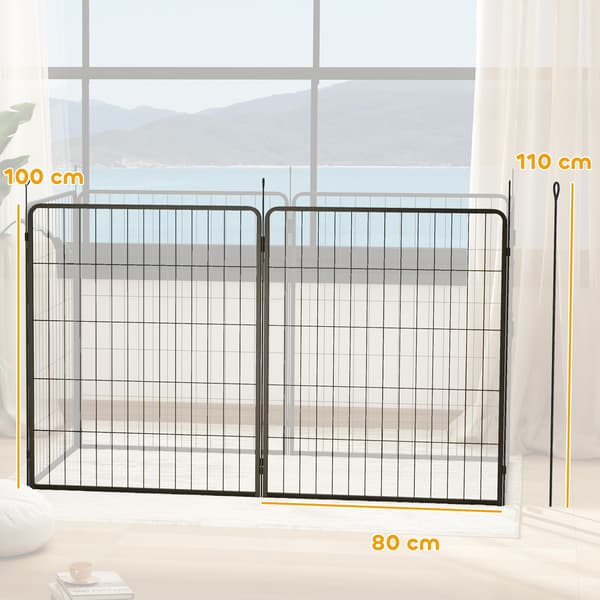 HOMAIRE 2-pack tilläggspaneler till valphage, grå stål, 80x1,5x100 cm Grå