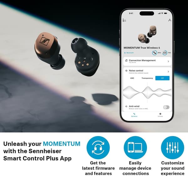 Sennheiser MOMENTUM True Wireless 4:e generationens brusreducerande Bluetooth Hörlurar Guld guld