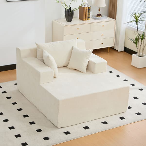 HOMAIRE modulsoffa i chenille med 30D högelastiskt skum, beige Beige