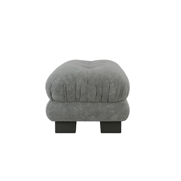 HOMAIRE Paris Ottoman i grått chenilletyg Grå 112 x 68 x 52 cm