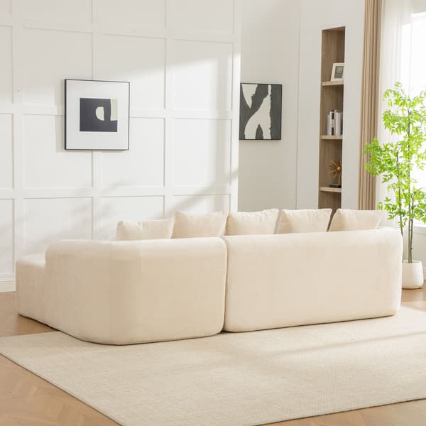 HOMAIRE modulsoffa i chenille med 30D högelastiskt skum, beige Beige