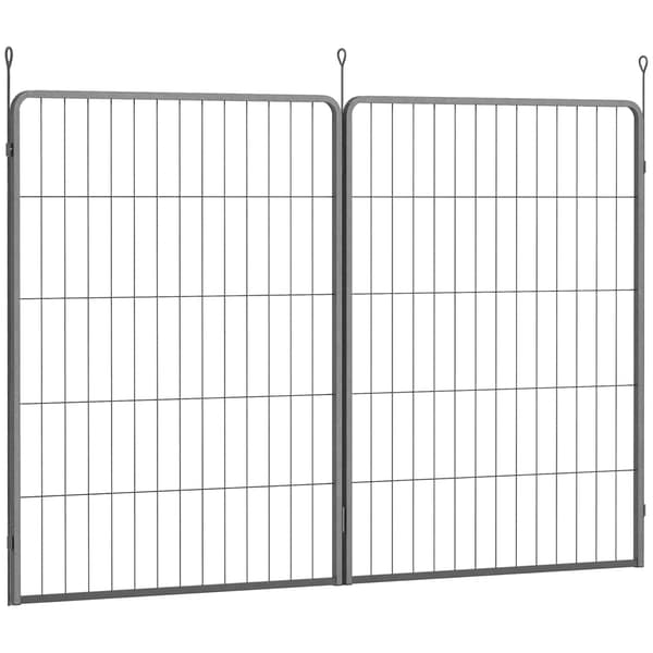 HOMAIRE 2-pack tilläggspaneler till valphage, grå stål, 80x1,5x100 cm Grå