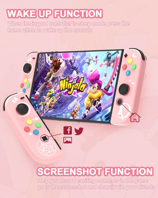 Handkontroll kompatibel med Nintendo Switch Sailor Moon rosa