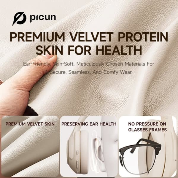 Picun F2 mjölkgul headset Bluetooth-hörlurar beige