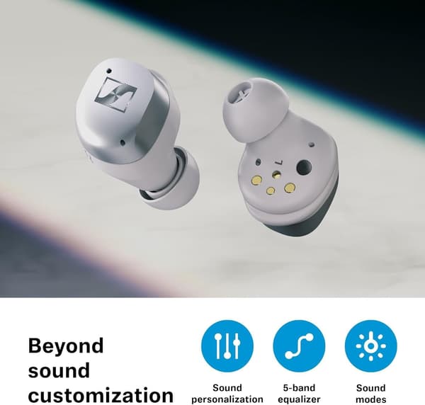 Sennheiser MOMENTUM True Wireless 4:e generationens brusreducerande Bluetooth-hörlurar Vit svart