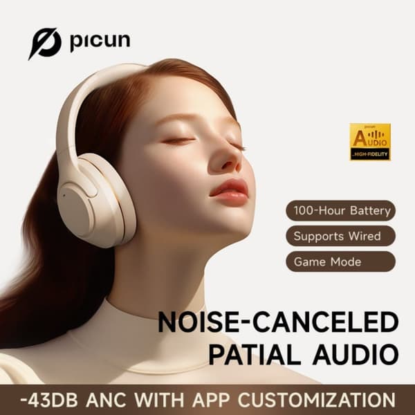 Picun F2 mjölkgul headset Bluetooth-hörlurar beige