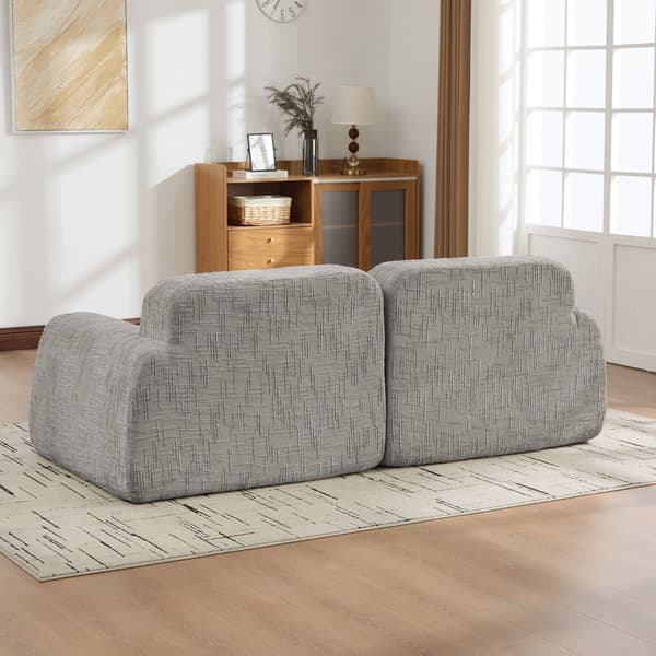 HOMAIRE modulsoffa i chenille med högelastiskt skum, grå Grå 198 x 90.5 x 73 cm