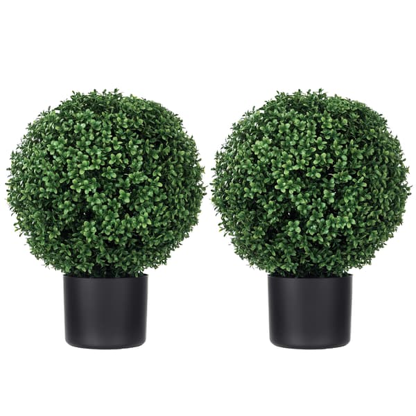 HOMAIRE Konstgjord Buxbom Klotformad 52x40 cm Grön, 2-pack Grön