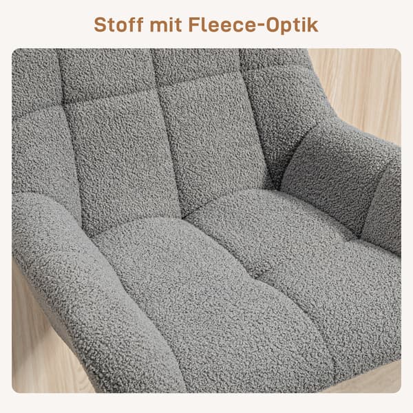 HOMAIRE Barstolar 2-pack Retro, höj- och sänkbara, fleecegrå och svart Grå