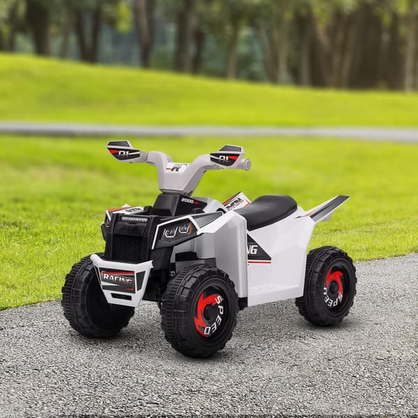 HOMAIRE Elektrisk Barnquad 2,5 km/h, Fram- och Backväxel, Vit, 18-36 månader Vit
