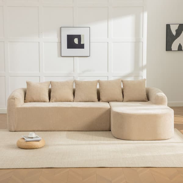 HOMAIRE modulsoffa i chenille med 30D högelastiskt skum, ljus khaki Light Khaki