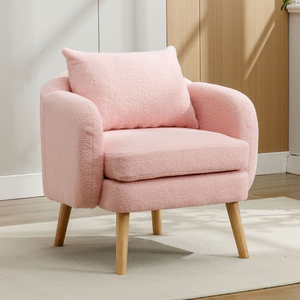 HOMAIRE Teddy-samtsfåtölj med extra tjock dyna, rosa Rosa 71 x 72 x 71 cm