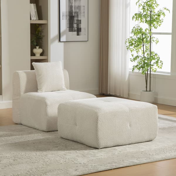 HOMAIRE modulsoffa i chenille med högelastiskt skum, beige Beige