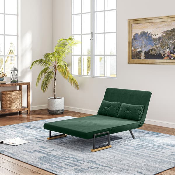 HOMAIRE Fällbart bäddsoffa 4-i-1 med sovfunktion i sammetstyp, 183x98,5 cm, grön Grön 102 x 73 x 81 cm