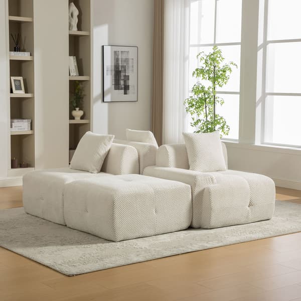 HOMAIRE modulsoffa i chenille med 30D högelastiskt skum, beige Beige