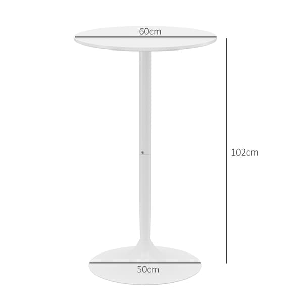 HOMAIRE Bartisch Stehtisch 60x60x102 cm Vit för 2 personer Vit
