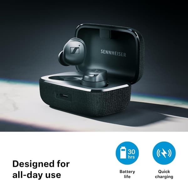 Sennheiser MOMENTUM True Wireless 4:e generationens brusreducerande Bluetooth-hörlurar Vit svart