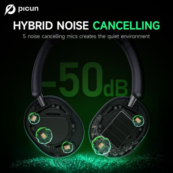 Picun F6 Silverfärgad headset Bluetooth-hörlurar silver