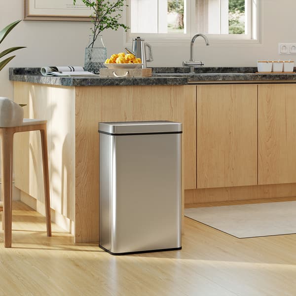 HOMAIRE 60 L sensorstyrd soptunna med automatisk lock, rostfritt stål, silver Silver