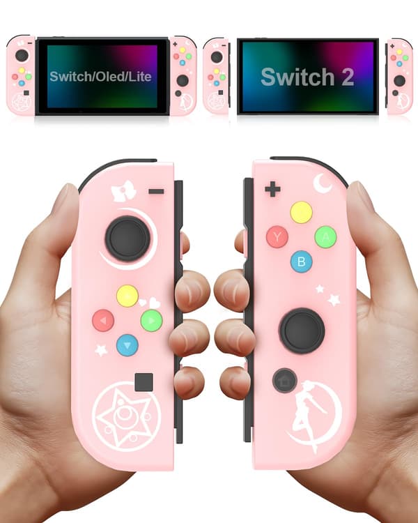 Handkontroll kompatibel med Nintendo Switch Sailor Moon rosa