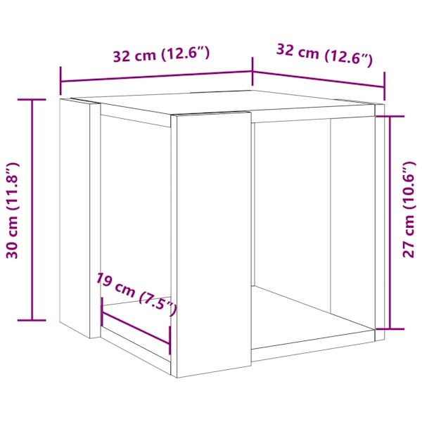 Soffbord vit 32x32x30 cm Default Title