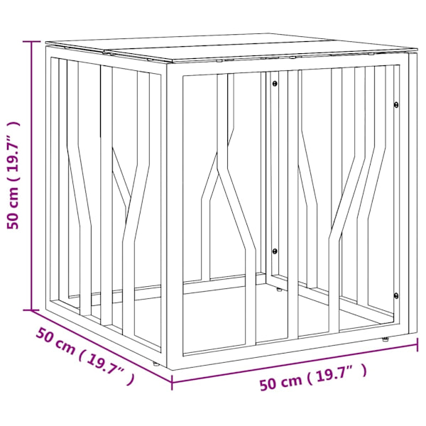 Soffbord rostfritt stål guld 50x50x50 cm härdad glas Default Title