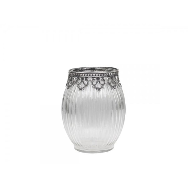 Vas med silverdekoration H14 / Ø11 cm klar 1 st Silver