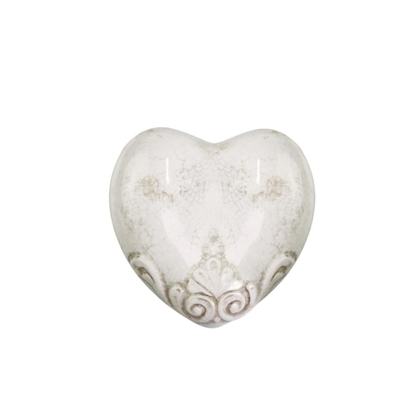 Dekoration Marcy Heart H4 / L11.5 / W11.5 cm antik creme 1st Grädde