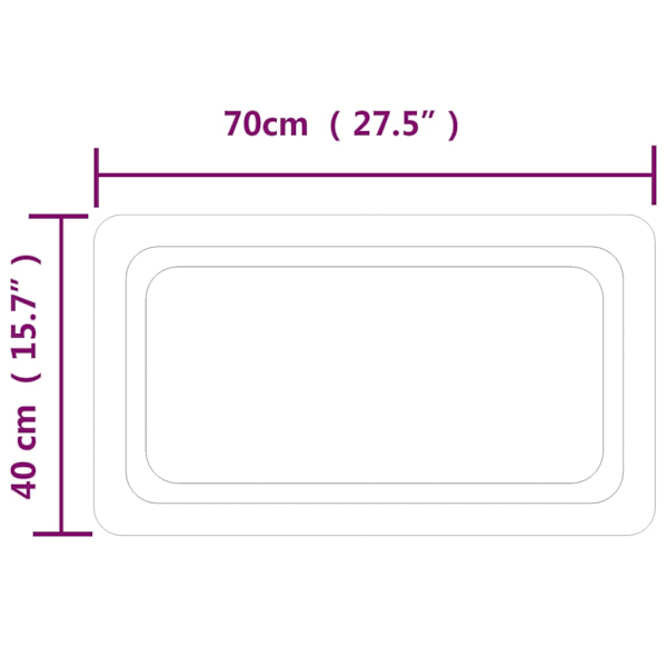 Badrumsspegel LED 70x40 cm Default Title