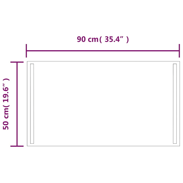 Badrumsspegel LED 90x50 cm Default Title