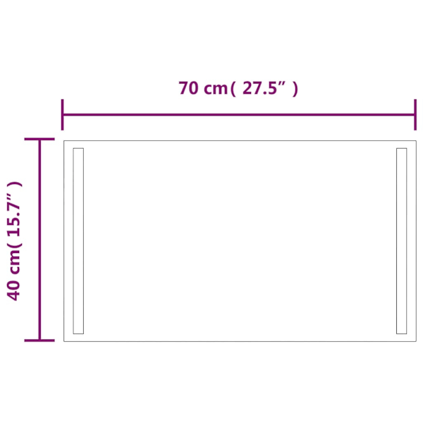 Badrumsspegel LED 70x40 cm Default Title