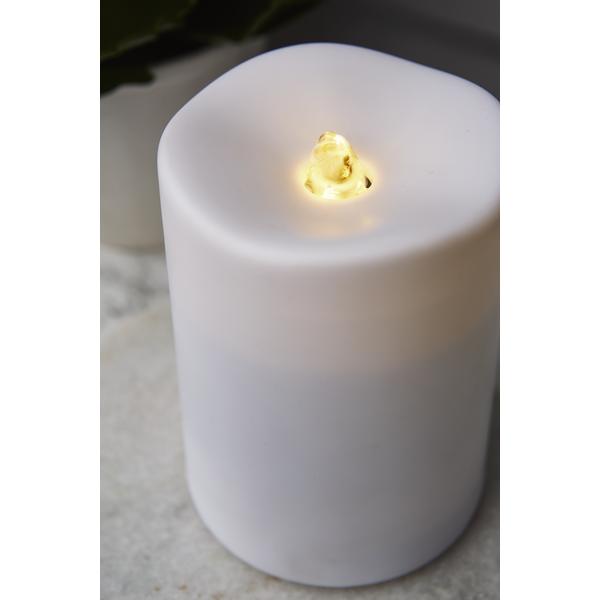 Batteri Blockljus LED Water Candle 10x14cm Vit
