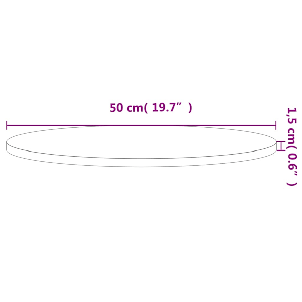 Bordsskiva Ø50x1,5 cm rund massivt bokträ Default Title